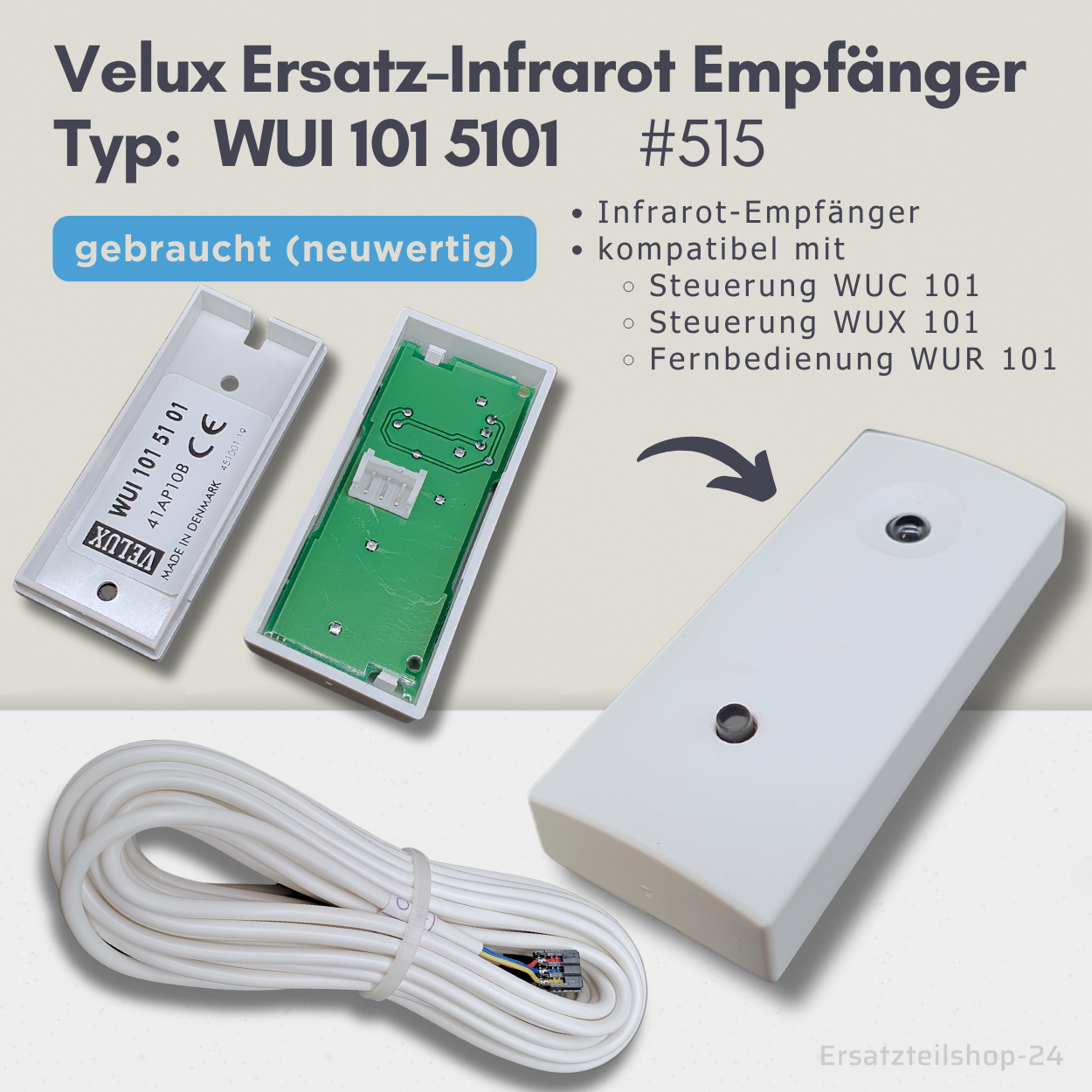 Velux Infrarot Empfänger WUI 101 5101 - Empfangsteil f. Fernbedienung Dachfenster Ersatzteil