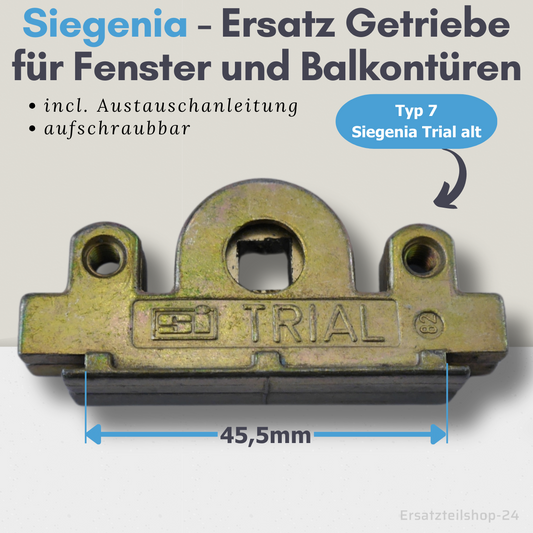 SIEGENIA TRIAL (alte Version) Ersatzteil Getriebe schraubbar f. Beschlag Fenster - Balkontüren